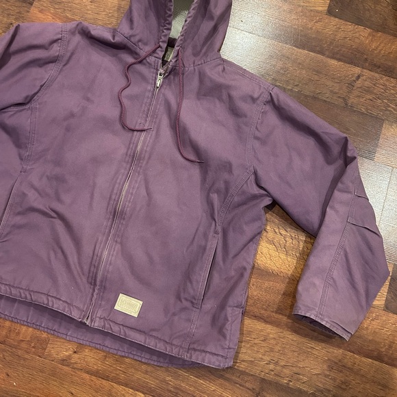 CE Schmidt Workwear Barn Coat Women’s XL Purple Fleece-Lined Hood Canvas - Picture 2 of 8